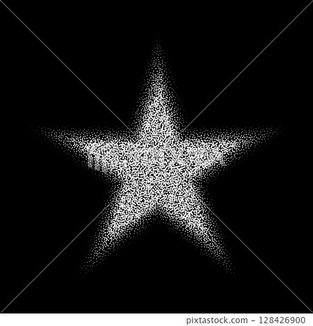 Star made of white stipple dots 128426900