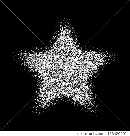 Star made of white stipple dots Star made of white stipple dots 128426901