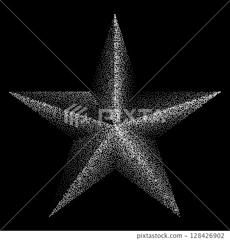 Star made of white stipple dots Star made of white stipple dots 128426902