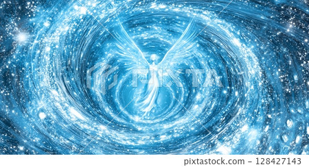 Celestial Angel Wings Galaxy Light Blue Spiritual Fantasy Art Hope Peace Faith Power Magic Dream 128427143
