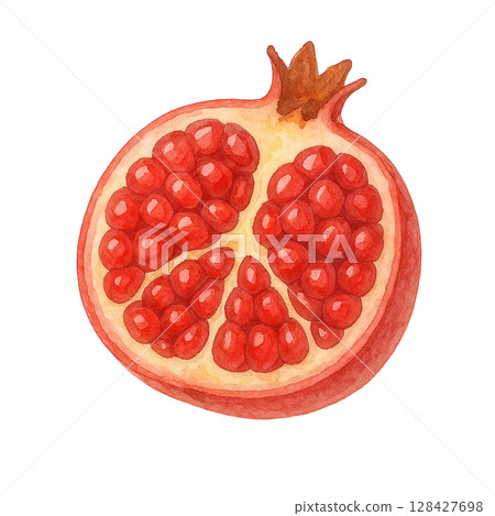 [水果]切開的石榴插圖 128427698