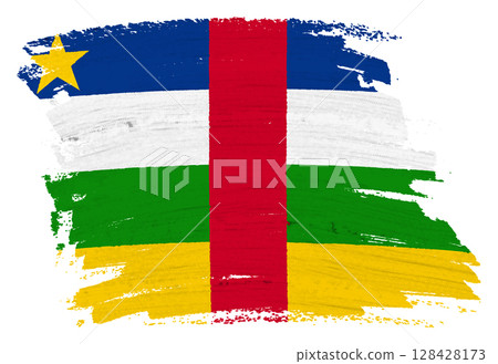 Central African Republic flag background paint splash brushstroke Central African Republic flag background paint splash brushstroke 128428173