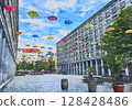 Walter Benjaminplatz in Berlin's Charlottenburg district (AI generated from original image) 128428486