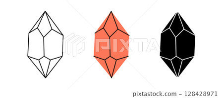 Gemstone. Crystal mineral jewel. Vector illustration 128428971