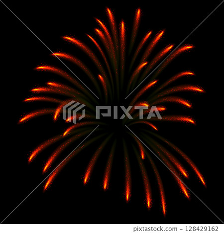 Vector realistic salute with red glowing splashes with particles. Vector realistic salute with red glowing splashes with particles. 128429162