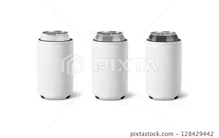 Blank white collapsible koozie with different can mockup, ai generated 128429442