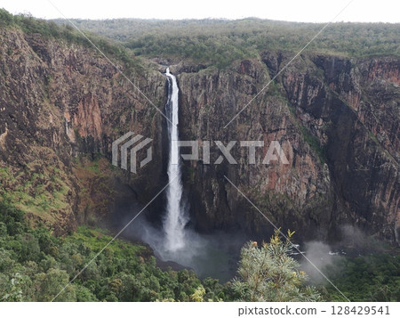 Splitting cliffs, rising mist - the vertical landscape of Wallaman Falls Splitting cliffs, rising mist - the vertical landscape of Wallaman Falls 128429541