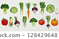 Set of various vegetables 128429648