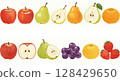 hand drawn illustrations of various fruits 128429650