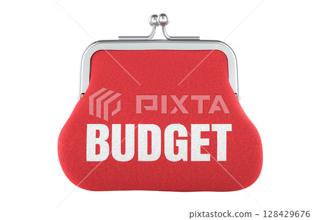 Budget concept with coin purse. 3D rendering 128429676