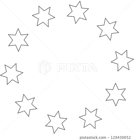 Stars in circle icon. Round star frame template 128430052
