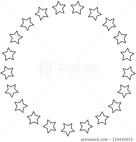 Stars in circle icon. Round star frame template 128430053