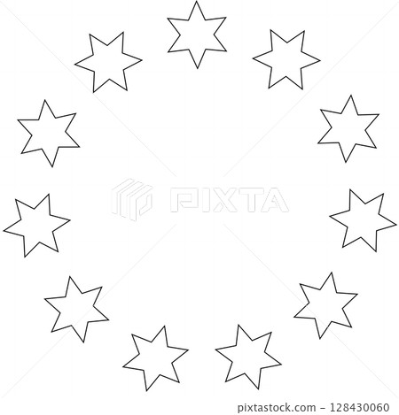 Stars in circle icon. Round star frame template Stars in circle icon. Round star frame template 128430060