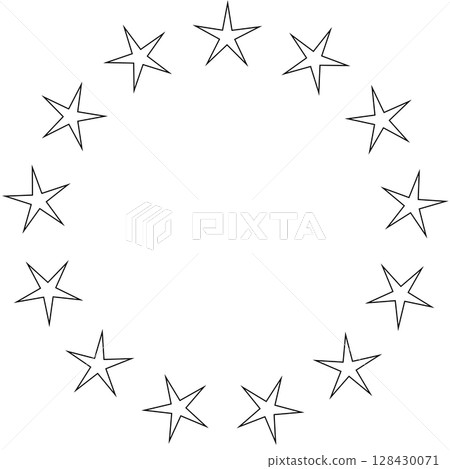 Stars in circle icon. Round star frame template Stars in circle icon. Round star frame template 128430071
