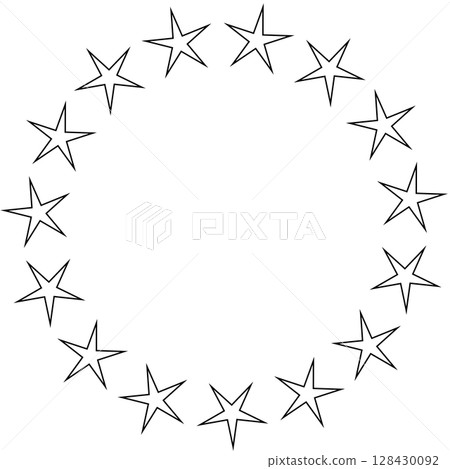 Stars in circle icon. Round star frame template Stars in circle icon. Round star frame template 128430092