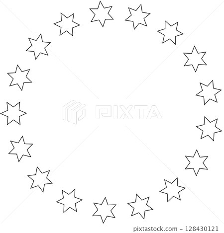 Stars in circle icon. Round star frame template 128430121