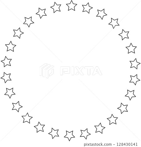 Stars in circle icon. Round star frame template 128430141