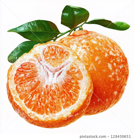 Orange cut in half 128430651