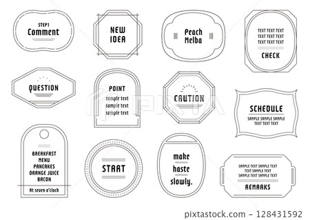 Frame Simple Variation Set Illustration Vector Line Drawing Line Decoration Enclosure Decoration 128431592