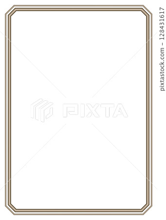 Simple retro copper frame illustration material Antique picture frame brown background white background png 128431617