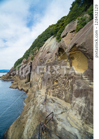 Scenery of Onigajo Castle in Kumano City, Mie Prefecture 128432129