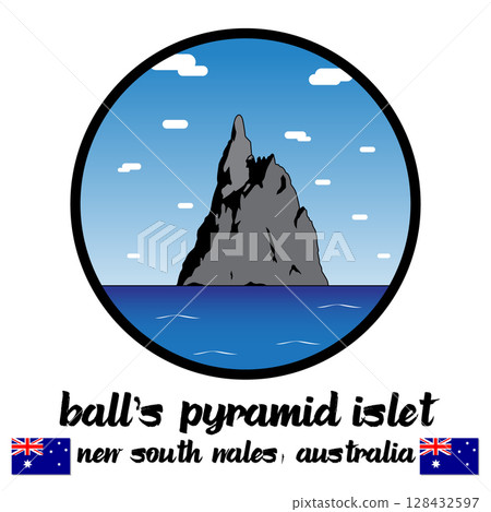 Circle Icon Ball s Pyramid islet. Vector illustration	 128432597