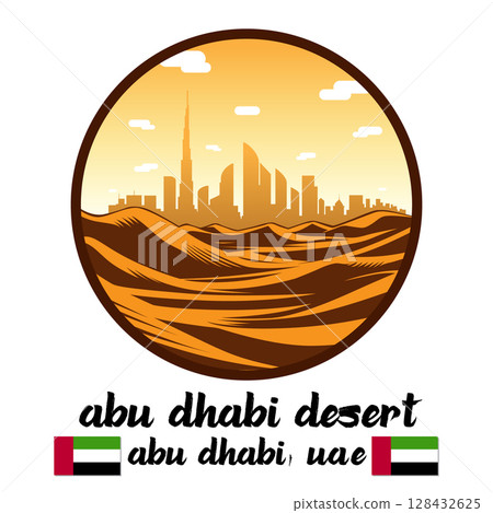Circle Icon Abu Dhabi Desert.Vector illustration Circle Icon Abu Dhabi Desert.Vector illustration 128432625