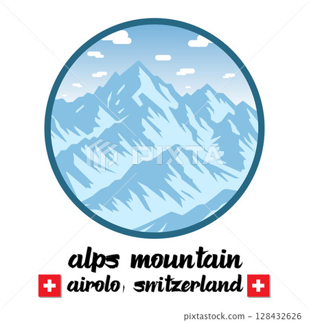 logo, mountain, vector 128432626
