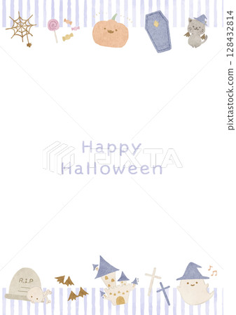 A heartwarming Halloween frame illustration 128432814