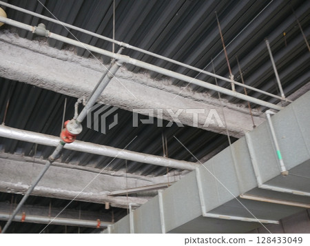 Viaduct seen from below Serious world Concrete jumble emergency exit Copy space Viaduct seen from below Serious world Concrete jumble emergency exit Copy space 128433049