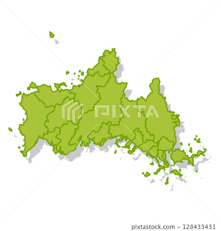 山口日本地圖輪廓圖標 128433431