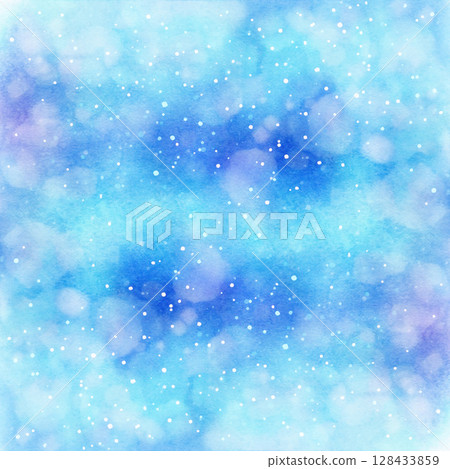 淺藍色水彩散景背景 128433859