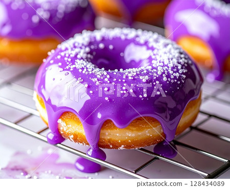 Purple glaze melts in your mouth Ubemochi donut 7 AI-generated image 128434089