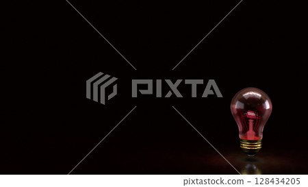 The Red light bulb or education or Idea concept 3d Rendering. 128434205