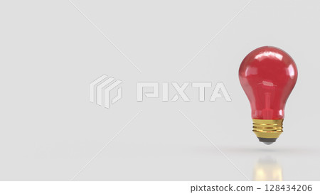 The Red light bulb or education or Idea concept 3d Rendering. 128434206