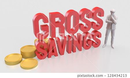 The Gross savings and coins for Business concept 3d Rendering. The Gross savings and coins for Business concept 3d Rendering. 128434213