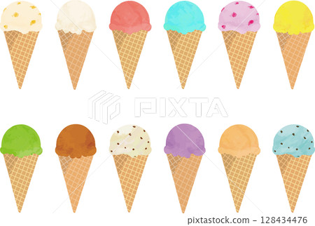 圖組的多彩冰淇淋 128434476