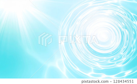 Ripples spreading on the water surface Ripples spreading on the water surface 128434551