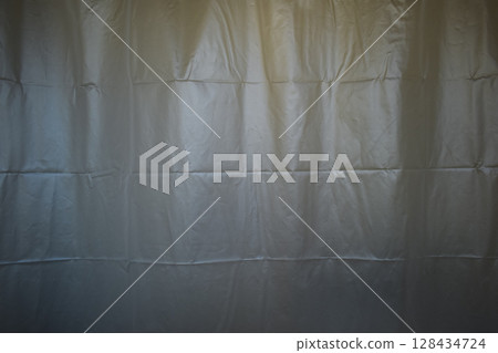white plastic curtain texture in bathroom white plastic curtain texture in bathroom 128434724