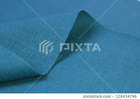 blue green hemp viscose natural fabric cloth color, sackcloth rough texture of textile fashion blue green hemp viscose natural fabric cloth color, sackcloth rough texture of textile fashion 128434746