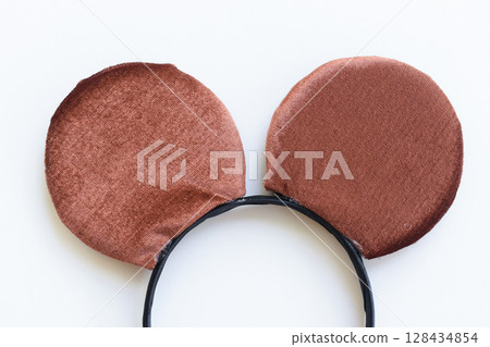 brown ear's mouse headband isolated on white background 128434854
