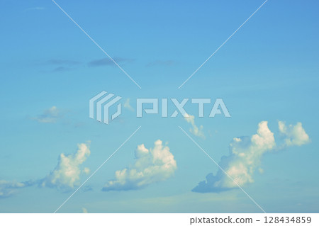 clear blue sky with white cloud, good weather in the morning have a nice day clear blue sky with white cloud, good weather in the morning have a nice day 128434859