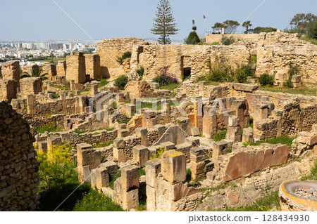 Ruins of house of Hannibal at the excavations of Carthage 128434930