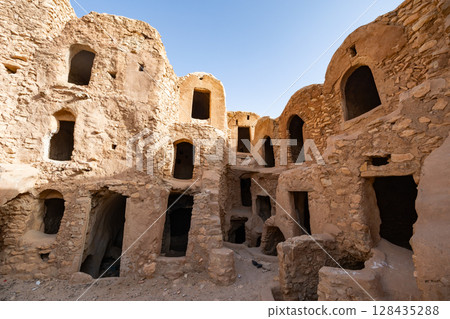 Fortified Berber architecture Ksar Mgabla in Tunisia Fortified Berber architecture Ksar Mgabla in Tunisia 128435288