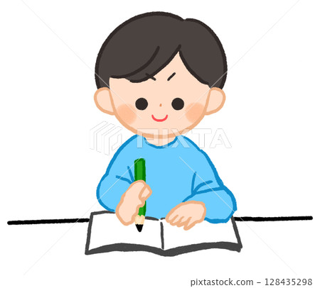 A boy studying A boy studying 128435298