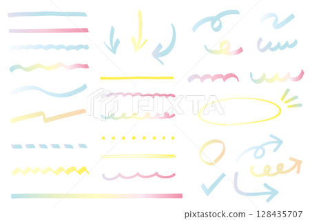 用不同粗細的馬克筆畫出的彩色線條和柔和色彩的塗鴉 用不同粗細的馬克筆畫出的彩色線條和柔和色彩的塗鴉 128435707
