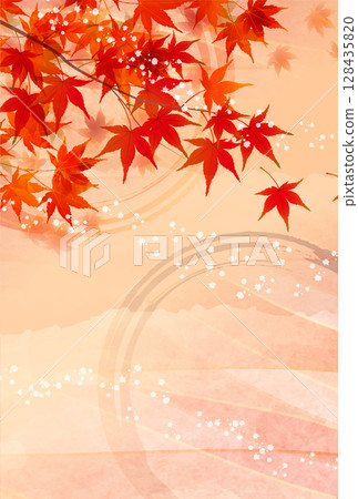  秋葉槭樹秋天背景 128435820
