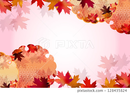  秋葉槭樹秋天背景 128435824