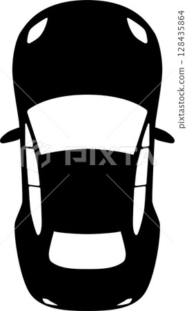 從上方看跑車的黑白插圖 從上方看跑車的黑白插圖 128435864