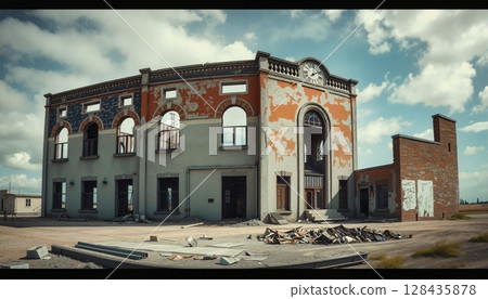 Decaying Grand Building in Ruins Decaying Grand Building in Ruins 128435878